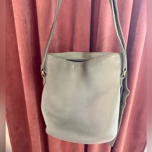 Vintage Coach 1996 Small Bucket Zip Natural Grain Aqua 4907